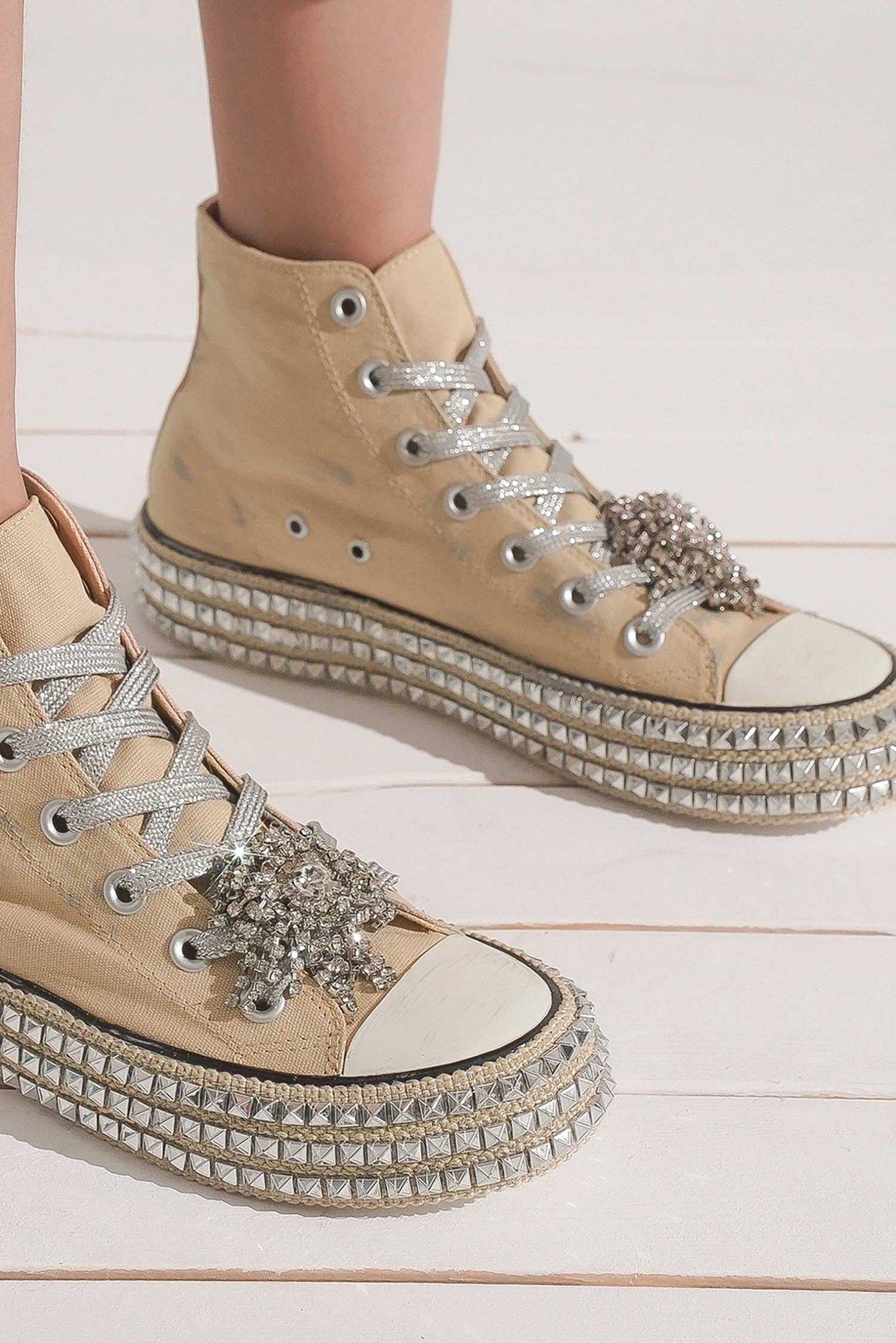 CCOCCI - Wholesale Lifestyle Sneakers - Women's - ASH-01 BEDAZZELED DECOR ROCKSTUD PLATFORM HIGH TOP SNEAKERS26
