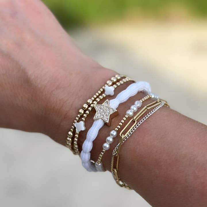 Gold Star - Hvid for engroshandel hos Charms by Charlotte