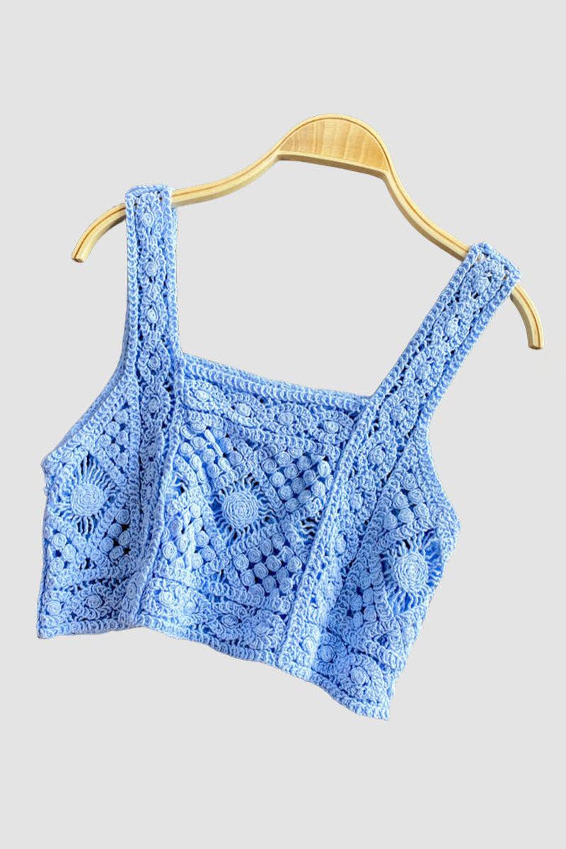 Mccolin – wholesale Tank top – Women′s – Crochet Patterned Crop Tank5