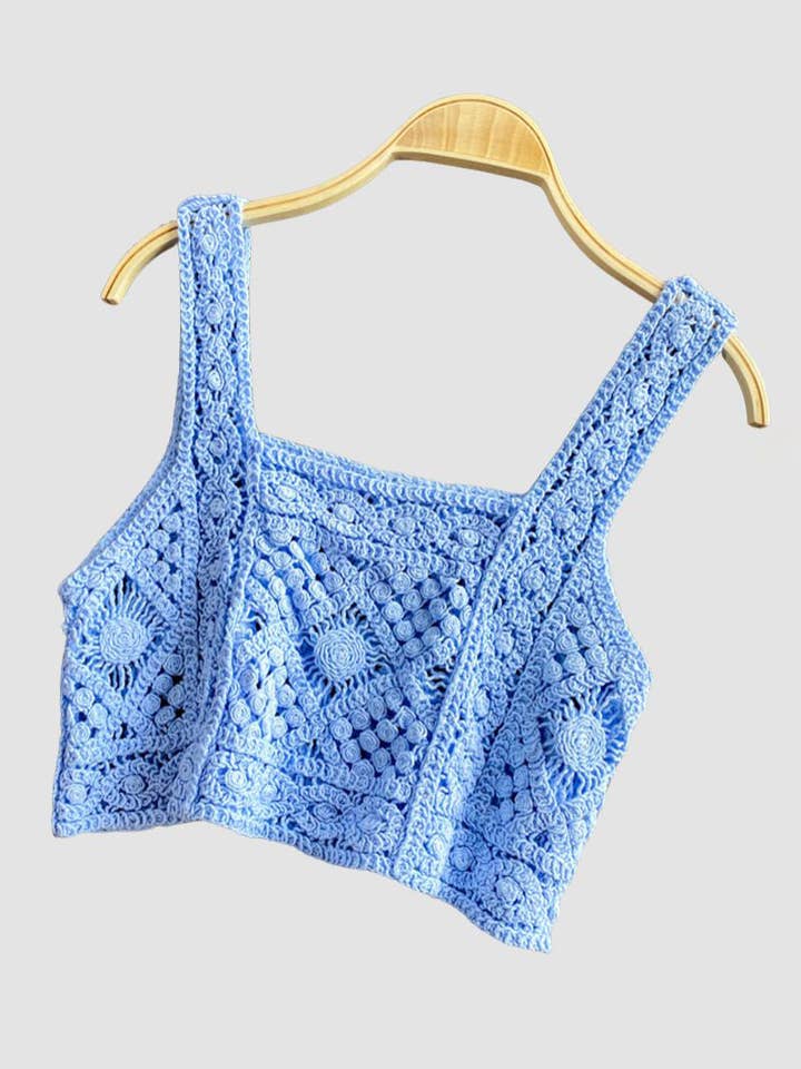 Mccolin – wholesale Tank top – Women′s – Crochet Patterned Crop Tank5