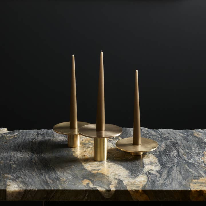 Aaron Probyn - Vendita all'ingrosso Portacandele - Portacandele Eclipse in ottone spazzolato6