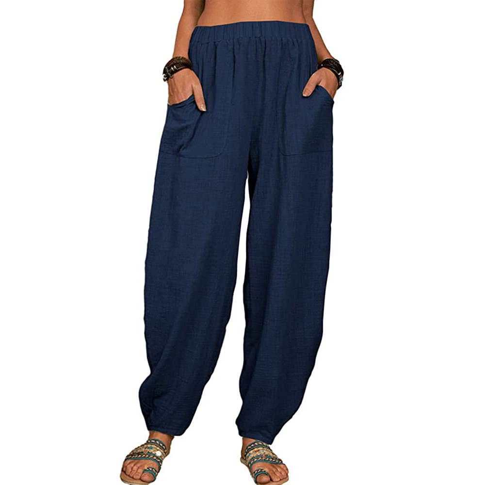 HIDDENBRAND - Wholesale Pants - Women's - Leisure cotton blend drawstring harlan pants7