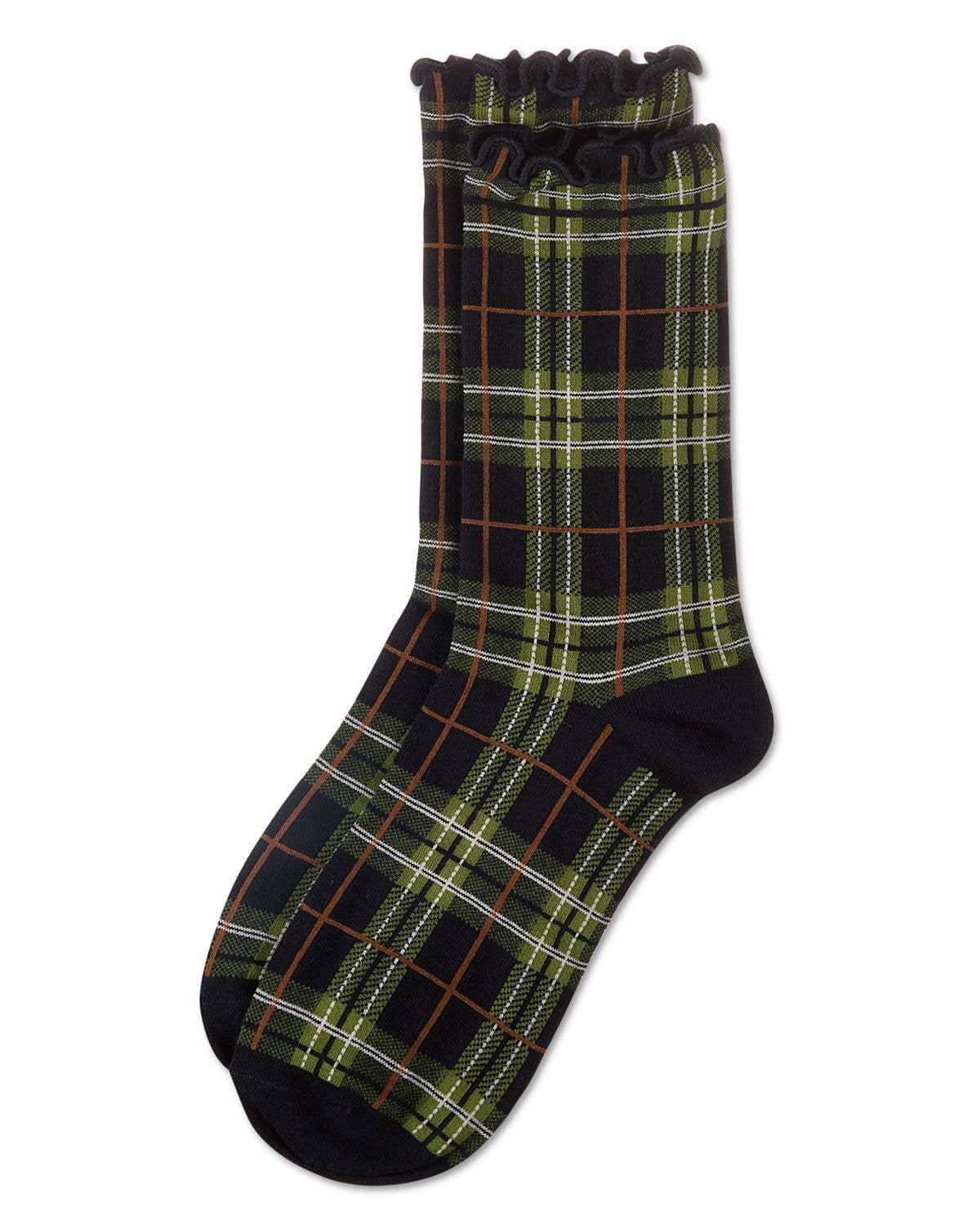 Infinity Classics International Inc. - Wholesale Socks - Women's - Memoi Classic Plaid Lettuce Edge Crew5