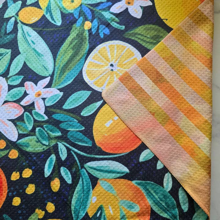 Lemon Love Microfiber Hand Towel - Waffle Weave 18x30" for wholesale by Berry Sweet Towels