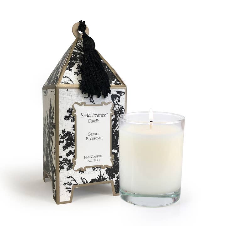 Ginger Blossoms Mini Pagoda Box Candle for wholesale by Seda France Candles
