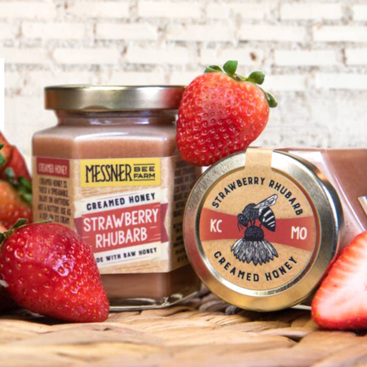 Messner Bee Farm - Wholesale Honey - Strawberry Rhubarb Creamed Honey / 9oz. / Kansas City1