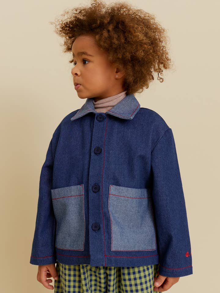 DENIM JACKET WITH POCKETS for wholesale by OXOX CLUB