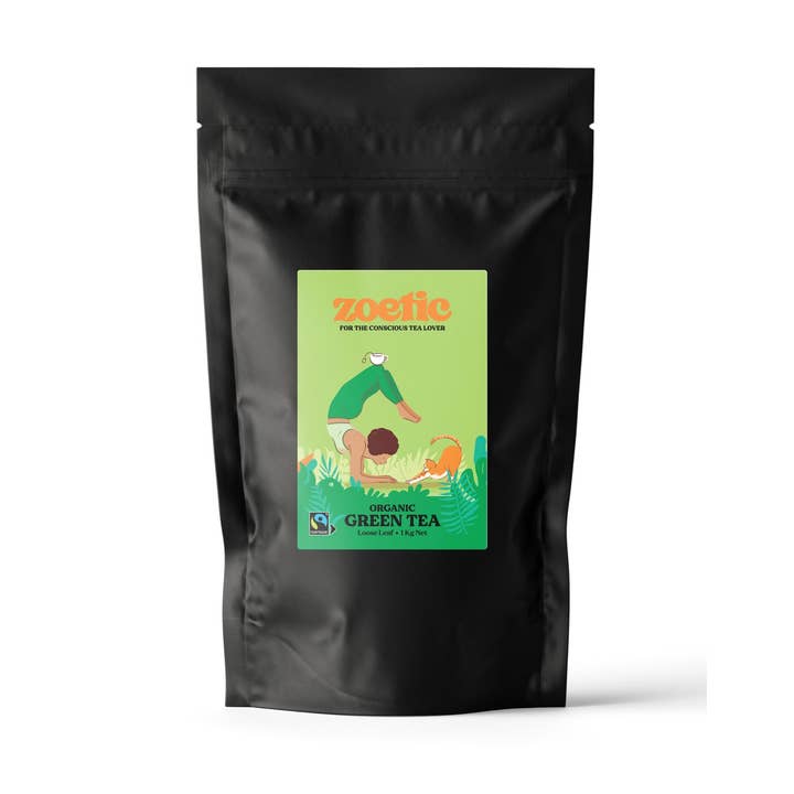 Green Tea 1Kg Loose Leaf in a Resealable Pouch for wholesale by Zoetic