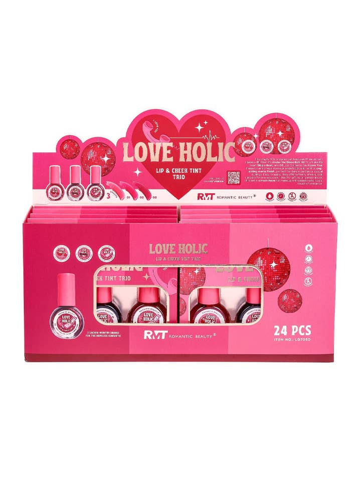 Romantic Beauty LG7050 Love Holic Lip & Cheek Tint Trio - 8 voor wholesale door PINEAPPLE Beauty