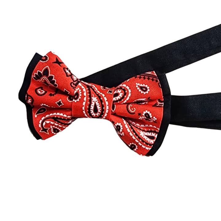 Dapper Xpressions - Wholesale Bretels - Uniseks - Rode bandana, dunne bretels en vlinderdas, handgemaakte formele kleding4