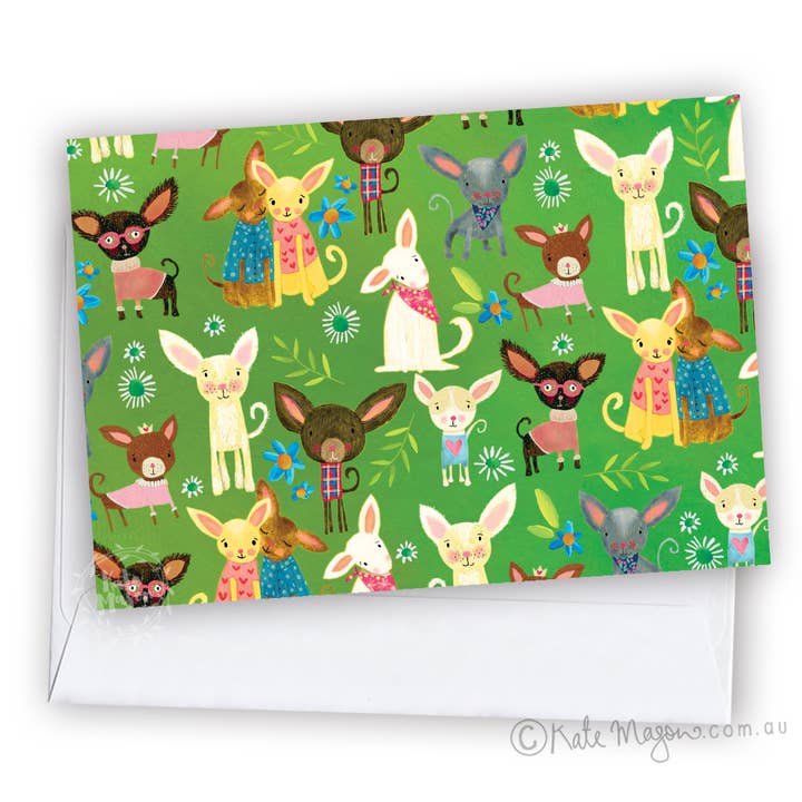 Tiny Dog GREETING CARD for wholesale by Kate Mason Artist