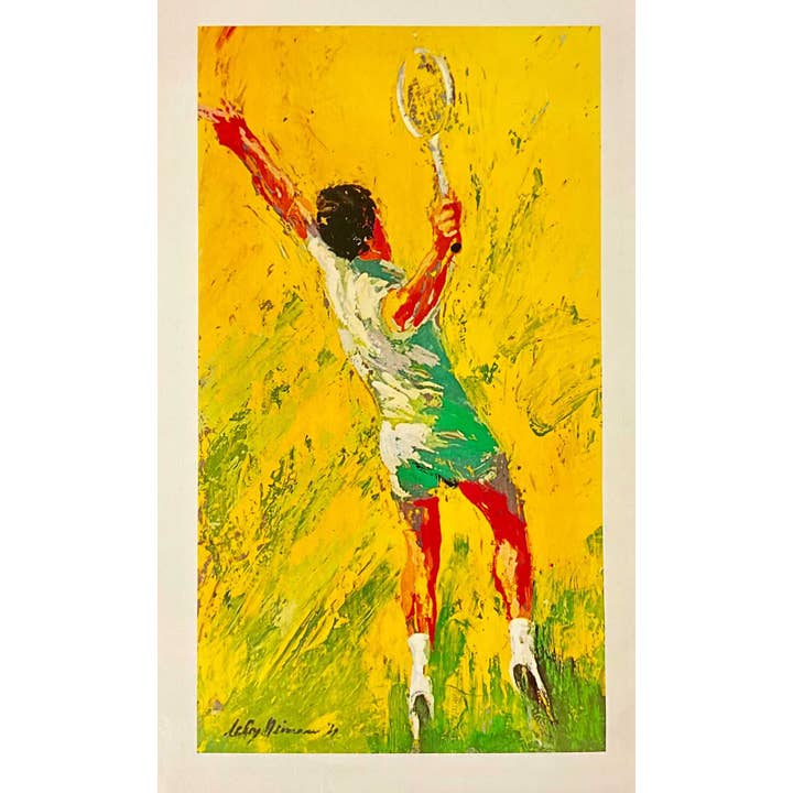 LeRoy Neiman, Big Serve Offset Lithograph Tennis art for wholesale by Deluxe Fine Art