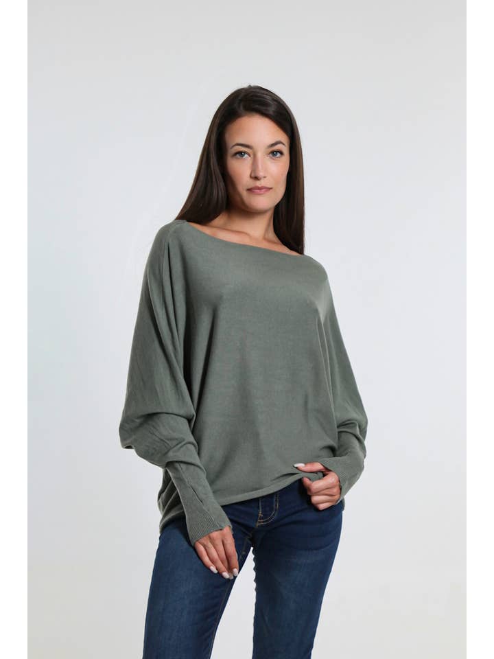 TINA Stephens Italy/Tees By Tina – Großhandel Strickpullover – Damen – Mylah Seriously Weicher Fledermaus-Pullover (BLS413)54