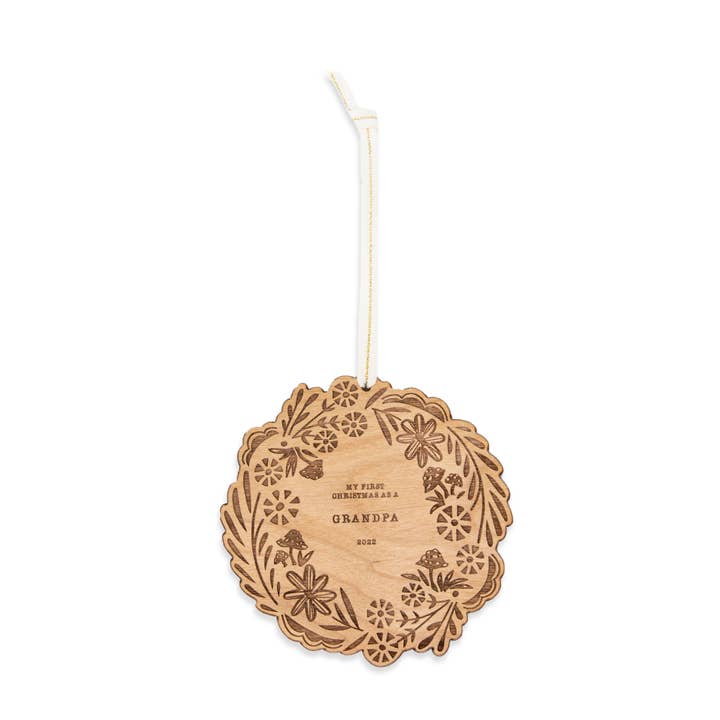 Hereafter – Großhandel Verzierung – Holzschmuck „Mein erstes Weihnachten als Opa“ -Kranz