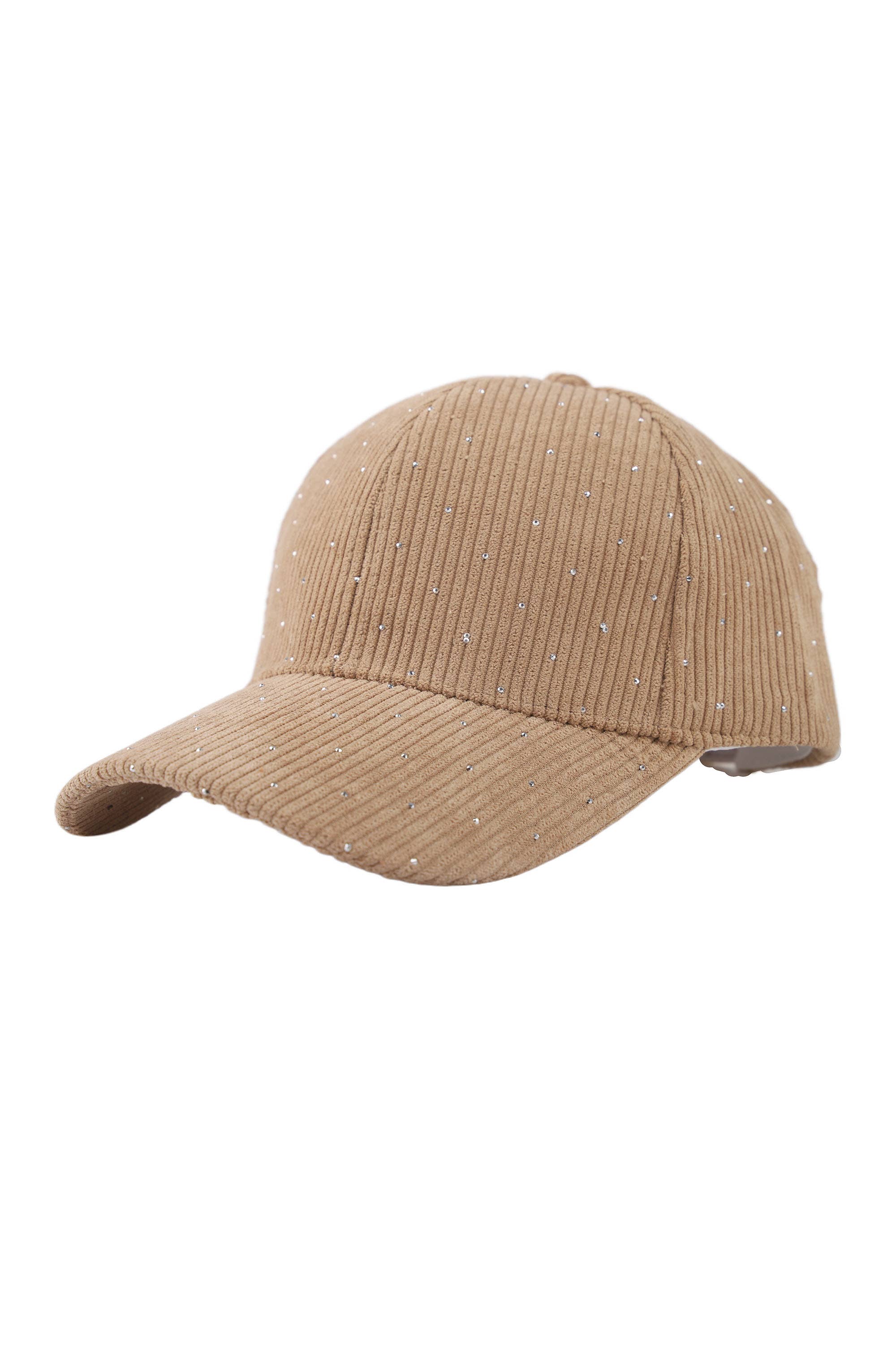 PHANIE MODE - Wholesale Flat Brim Cap - Women’s - H-29359 Ribbed Cap with Rhinestones – Sparkling Elegance6