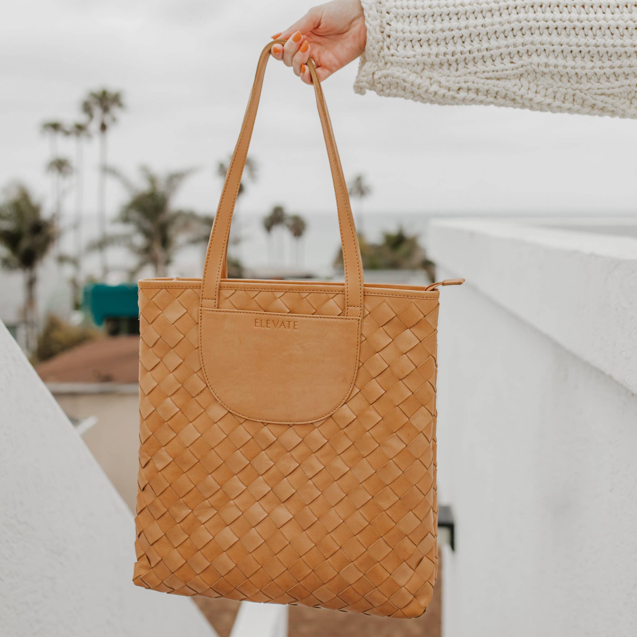 Elevate - Wholesale Tote Bag - Women's - Shirin Woven Leather Tote8