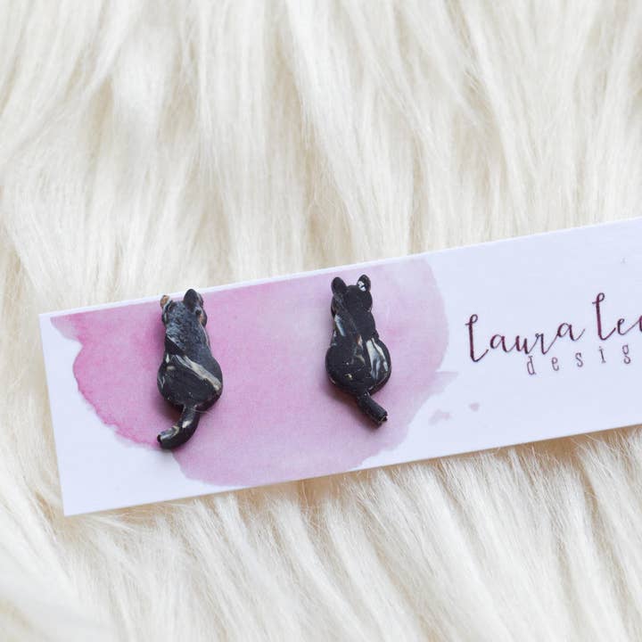 Klei Kat Oorbellen || Tort || Mini Volledige Lichaam Katten voor wholesale door Laura Lee Designs