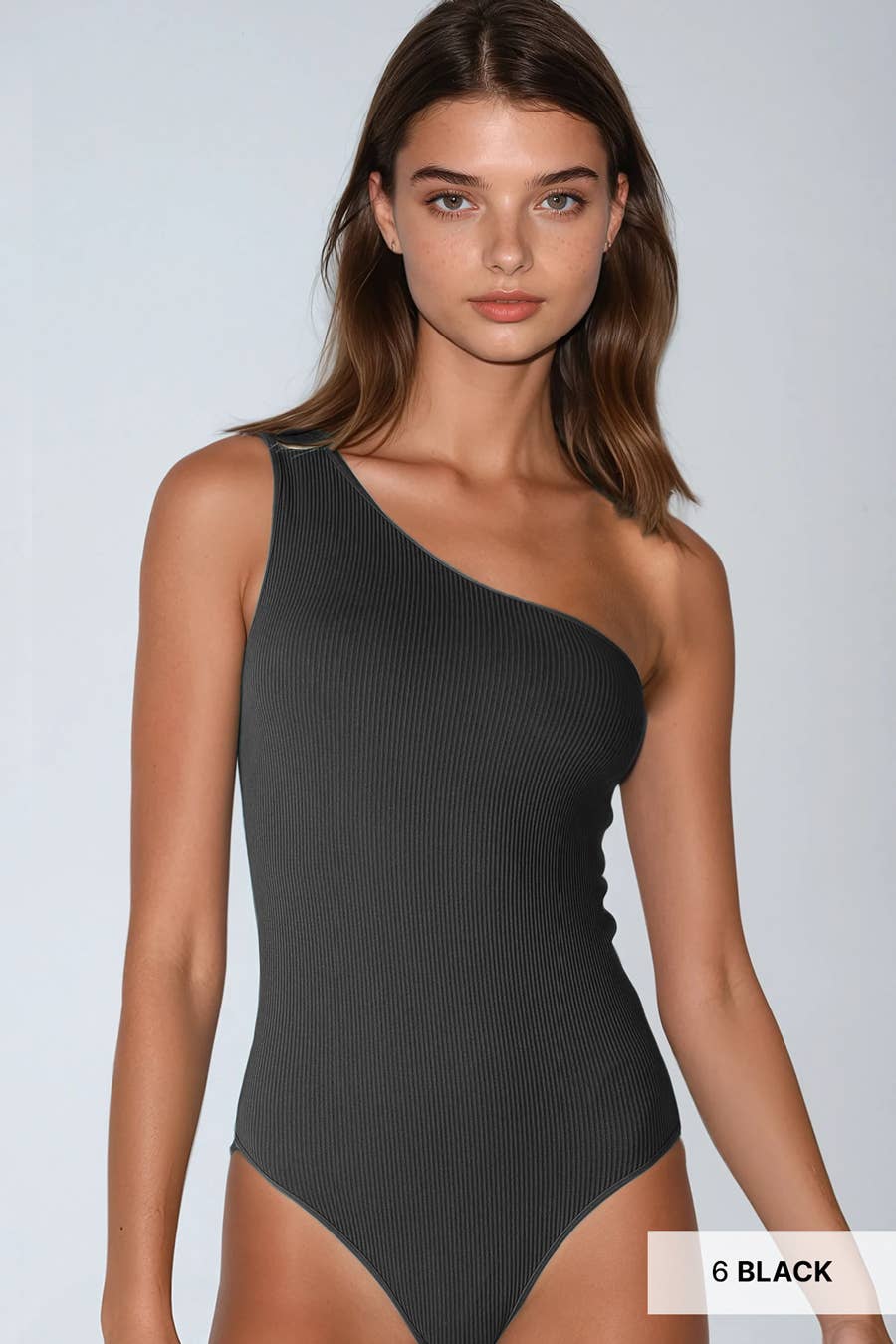 NIKIBIKI - Wholesale Bodysuit - Women's - NS7860 - Ribbed One Shoulder Bodysuit0