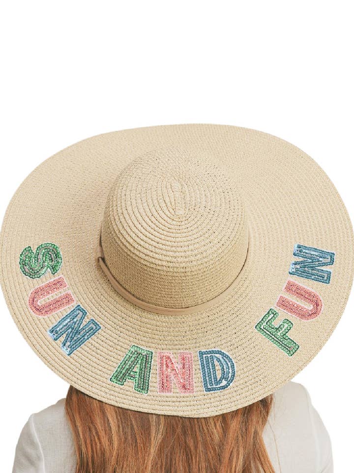 Sombrero de paja con lentejuelas para sol y divertido para venta al por mayor de Embellish Your Life