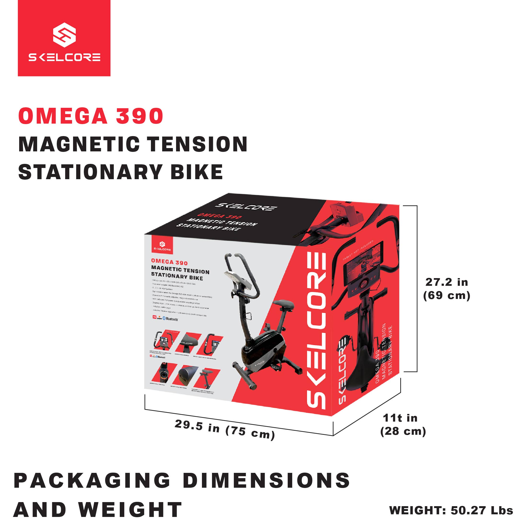 Black Skelcore Omega 390 Stationary Exercise Bike for wholesale on Faire6