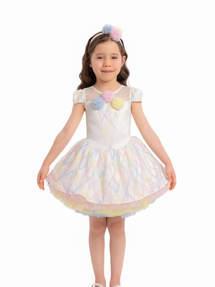 Colorful Ice Cream Girls Dress 6-24 Month 34248pr for wholesale by Pamina Kids