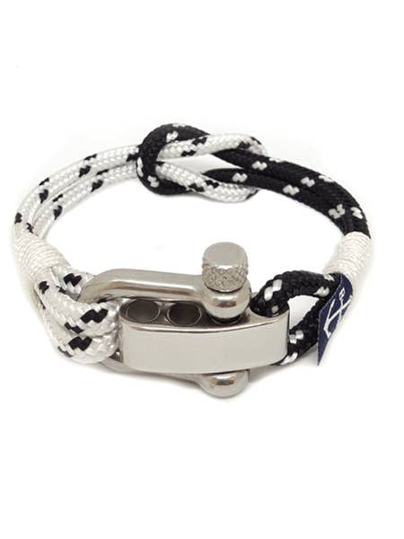 Pulsera con grillete ajustable en blanco y negro para venta al por mayor de Bran Marion