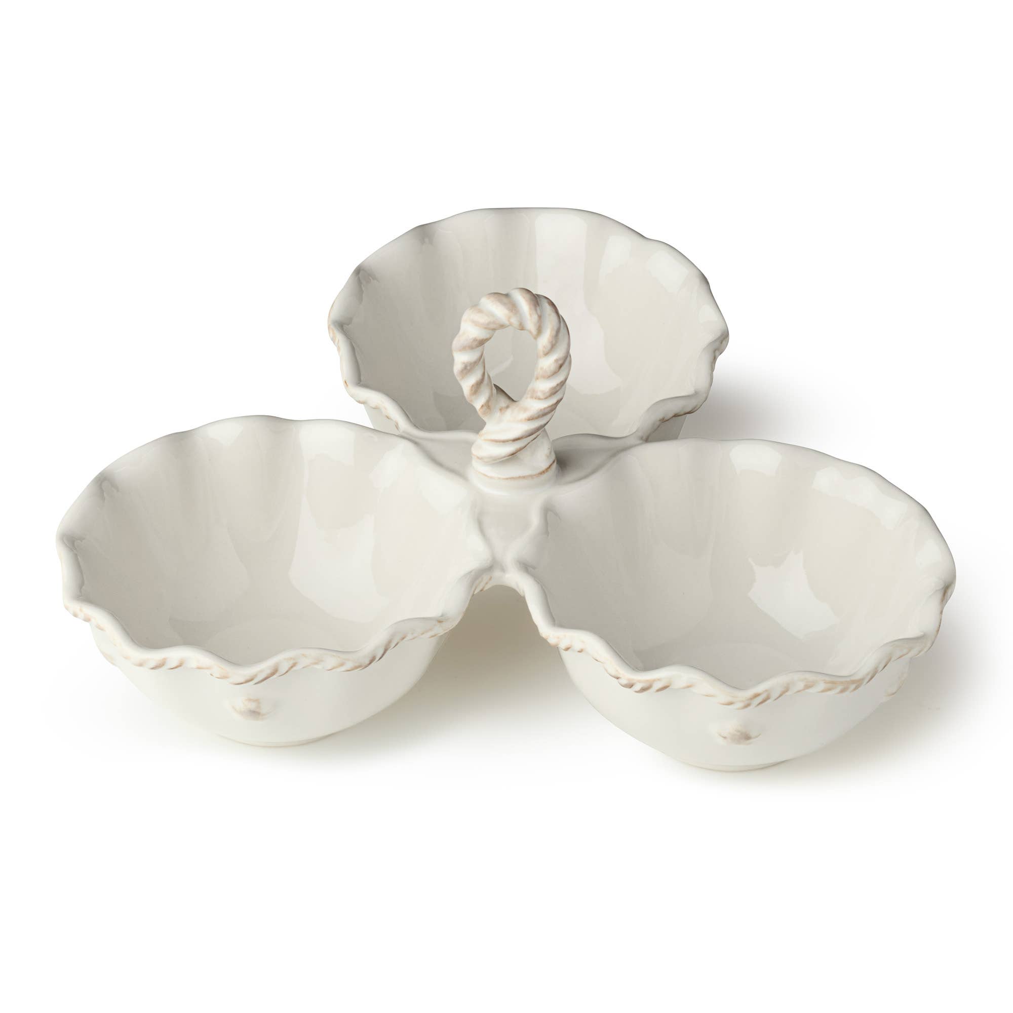 Certified International - Wholesale Serving Tray - Heritage Condiment Server – 3-Section with Artisan Handle2