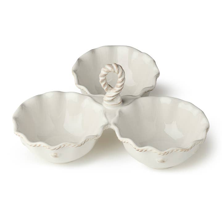 Certified International - Wholesale Serving Tray - Heritage Condiment Server – 3-Section with Artisan Handle2