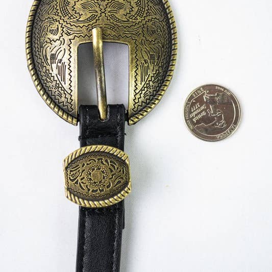 Leto Accessories - Wholesale Belt - Women's - Bestseller! - Oval Embossed Vintage Buckle Belt 🤠2