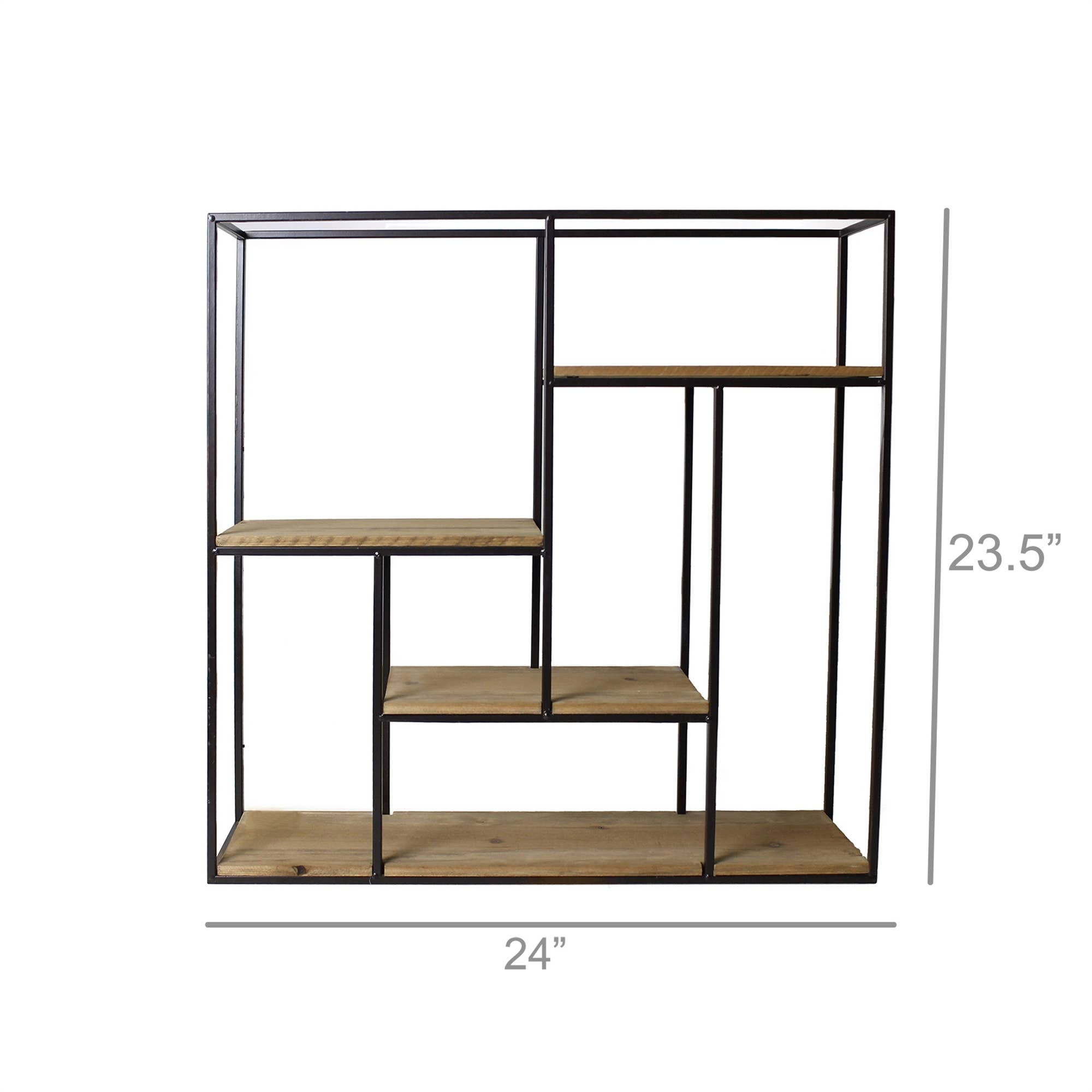 HomArt - Wholesale Wall Mounted Shelf - Mills Shelf, Wood and Iron - Black & Wood1