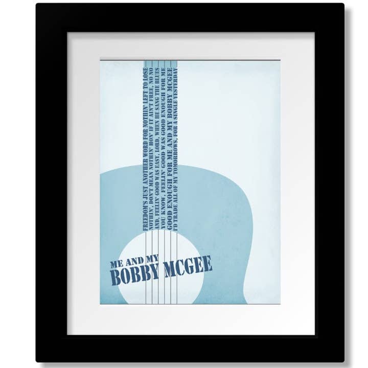Me and Bobby McGee by Janis Joplin - Song Lyrics Poster for wholesale by Song Lyrics Art
