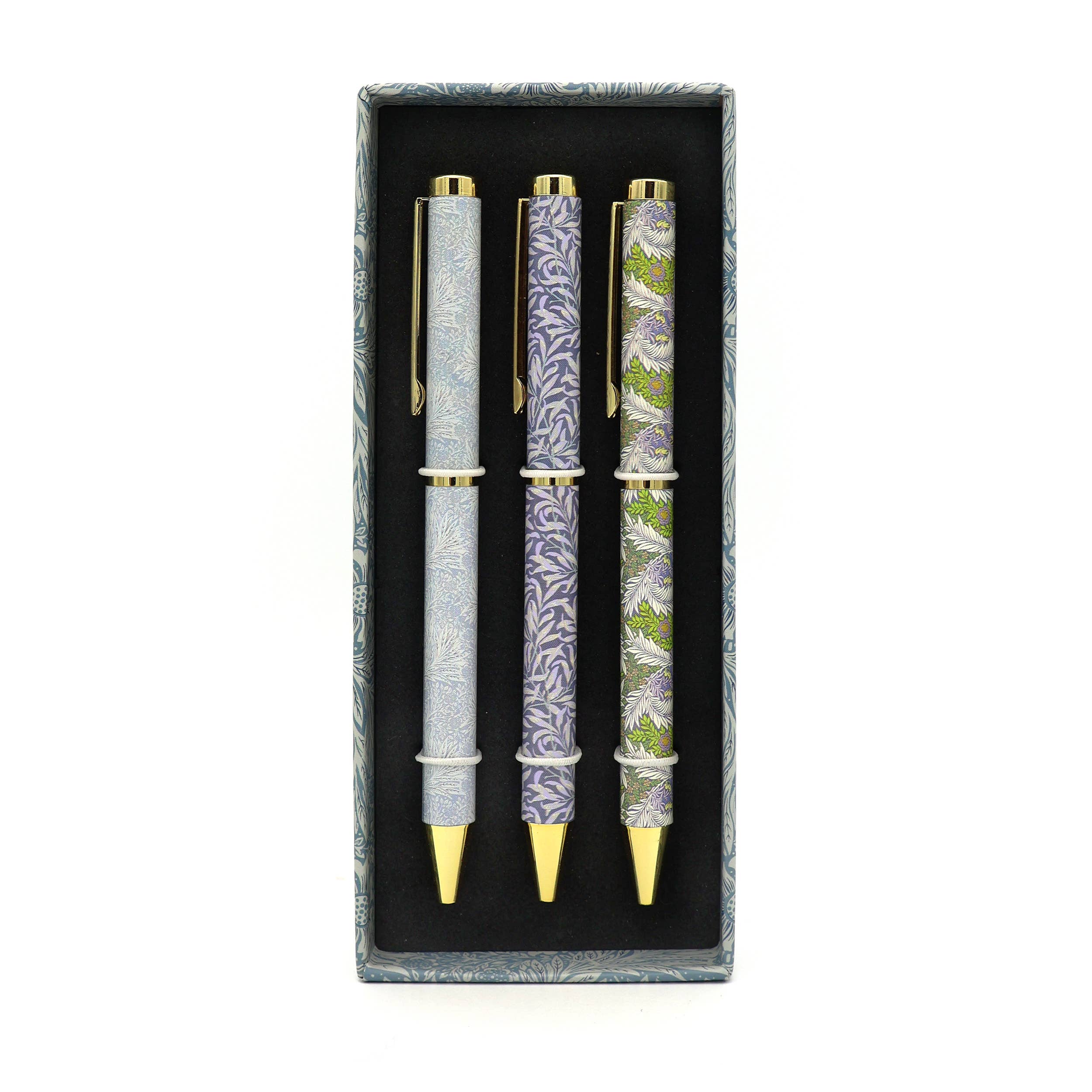 Robert Frederick Ltd – Großhandel Stift – William Morris Kugelschreiber in gemischtem Design im Geschenkset – 3er-Set1