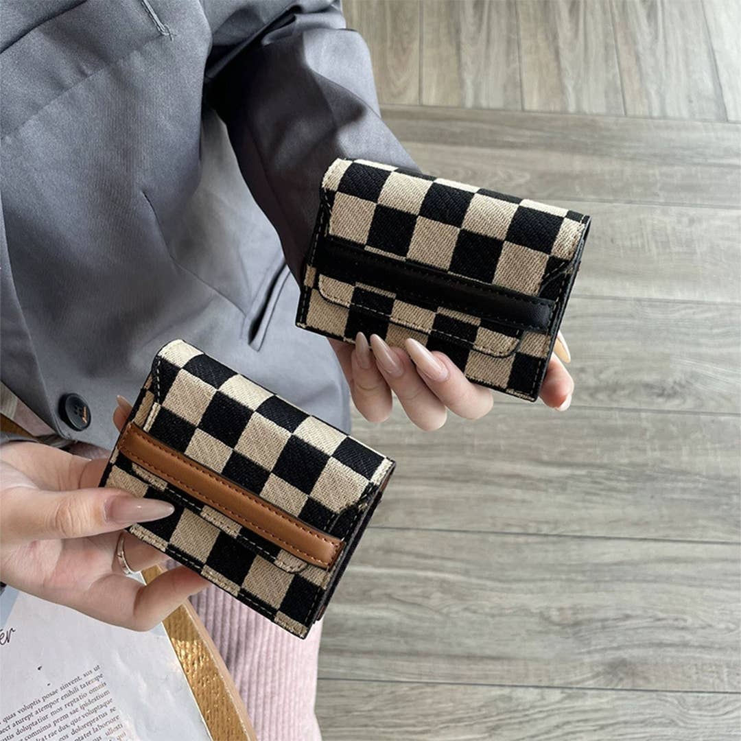 UNISHE - Wholesale Wallet - Women's - Checkered Ultra-Slim Multi-Card Holder ID Wallet ZK35656