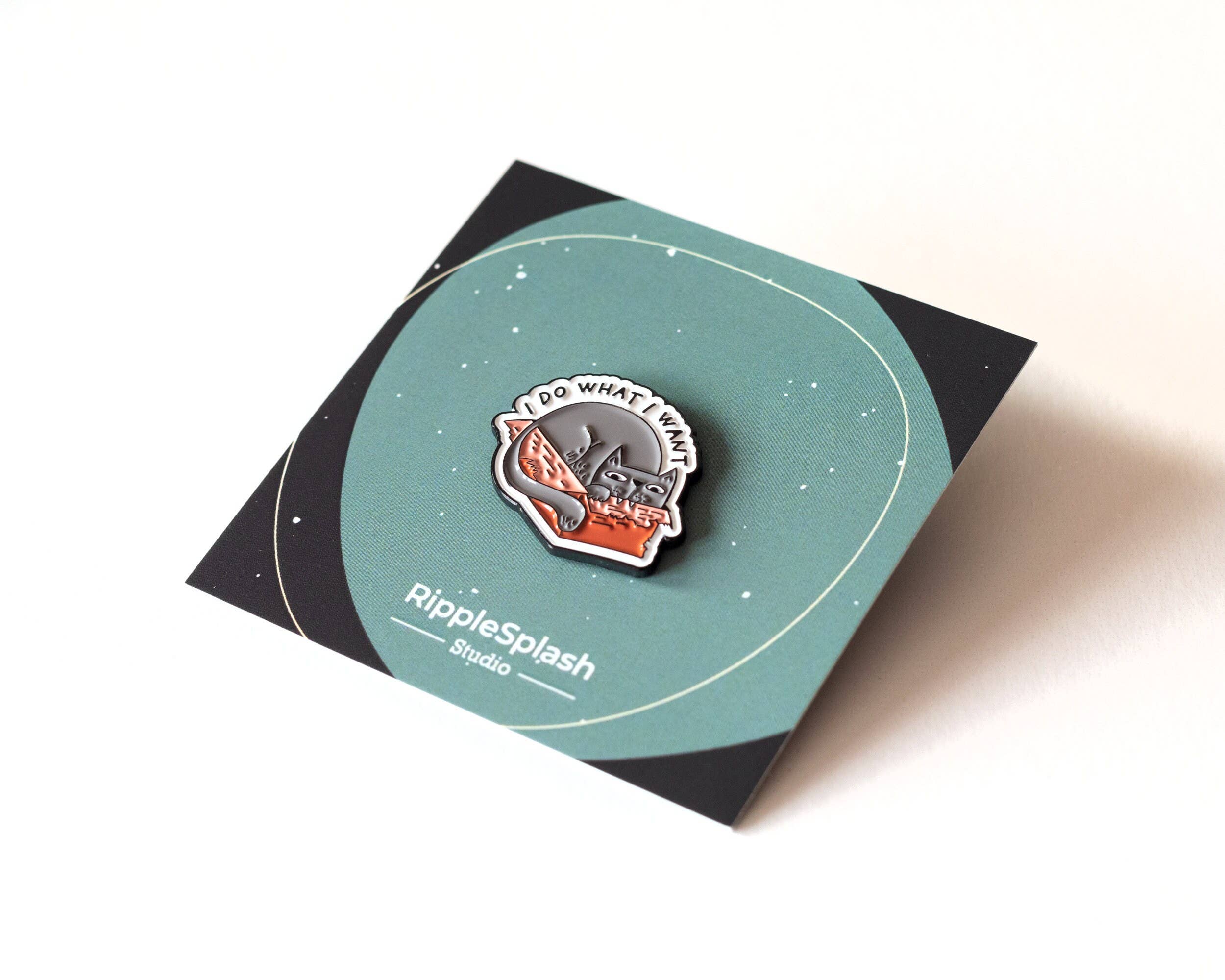 RippleSplash Studio - Wholesale Lapel Pin/Button - I Do What I Want Cat Enamel Pin3