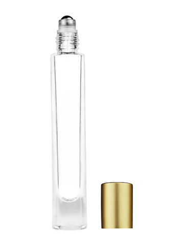 Best Bottles - Vente Supports pour huile essentielle - Grande bouteille en verre cylindrique transparent avec bille roulante en métal-9 ml10
