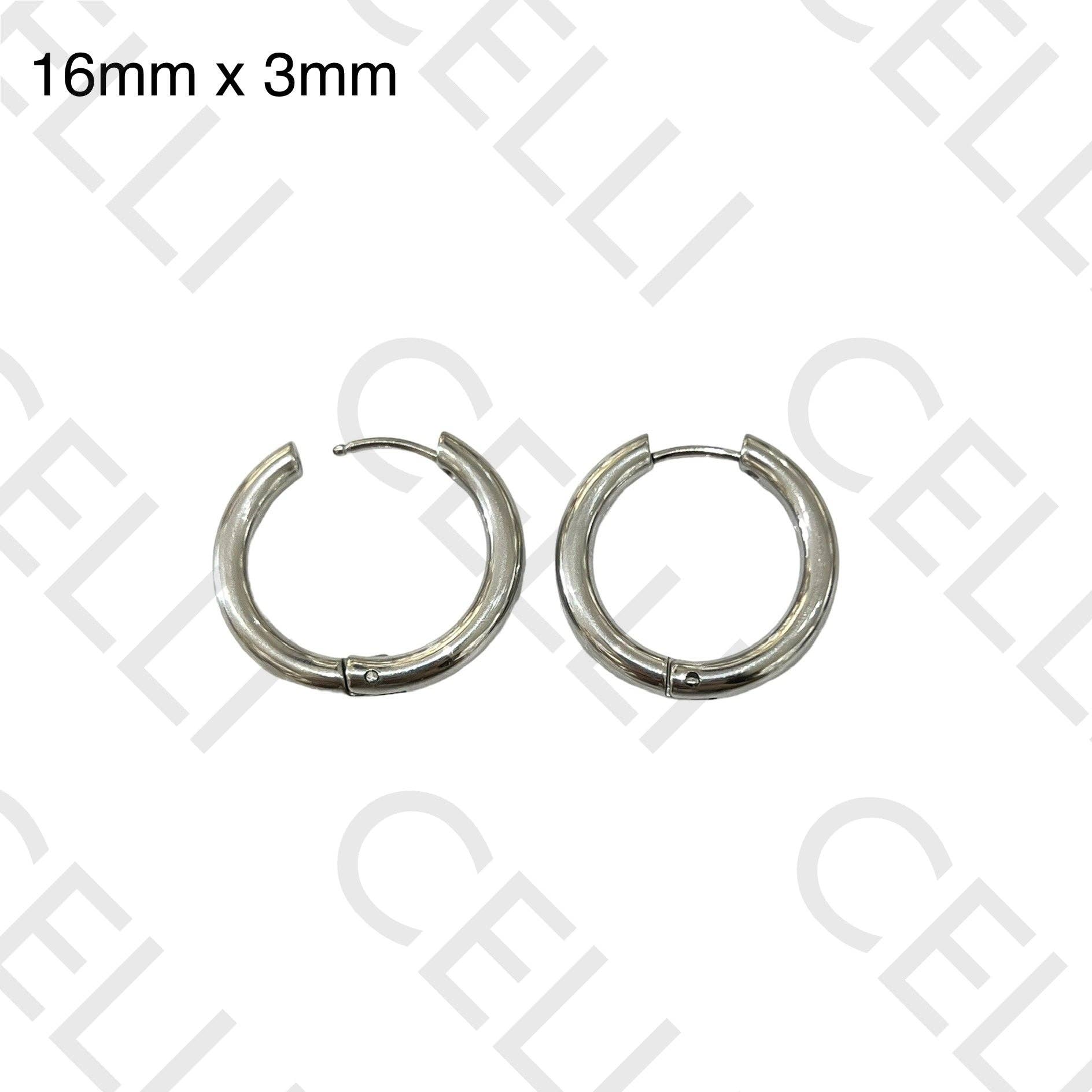 Celli Biju - Wholesale Hoop Earrings - Steel Hoop Earrings - simple 3mm9