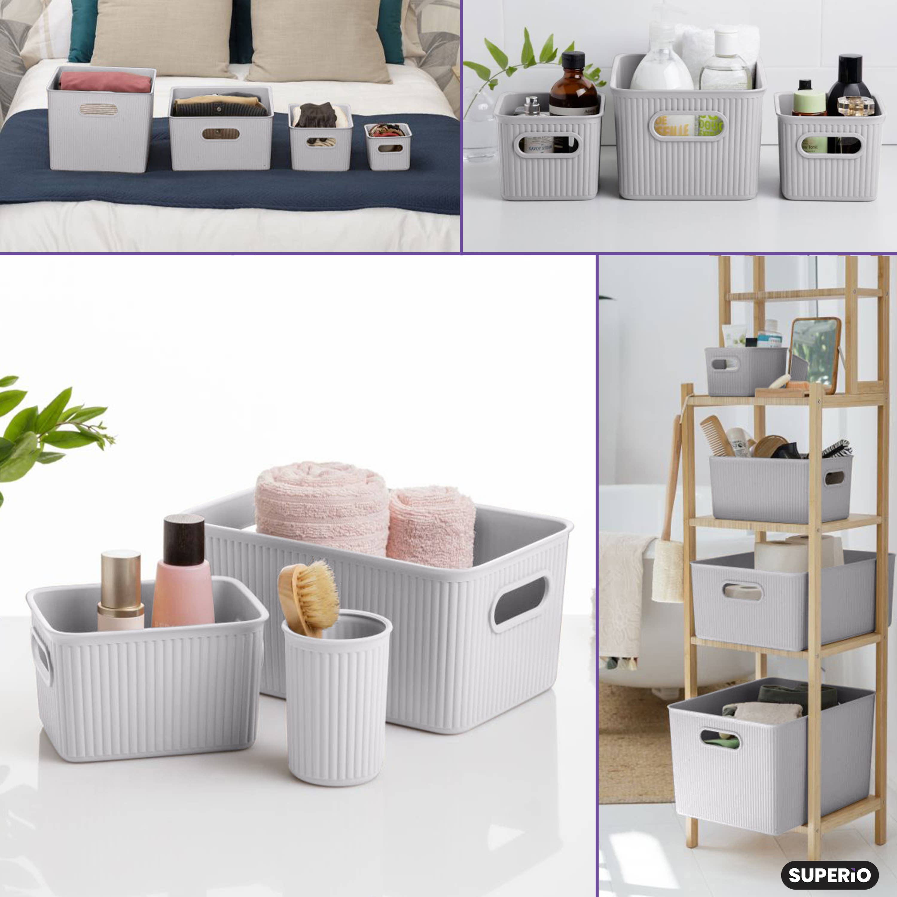 Superio Brand - Wholesale Storage Bin - Ribbed Collection Storage and Organizing Bins, 1.5 Liter-CS13