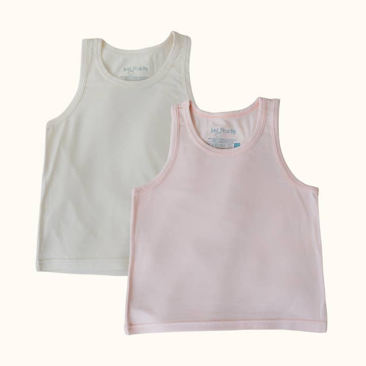 2 Pack Tank Tops - Pink/Cream Jamie for wholesale by Just Peachy