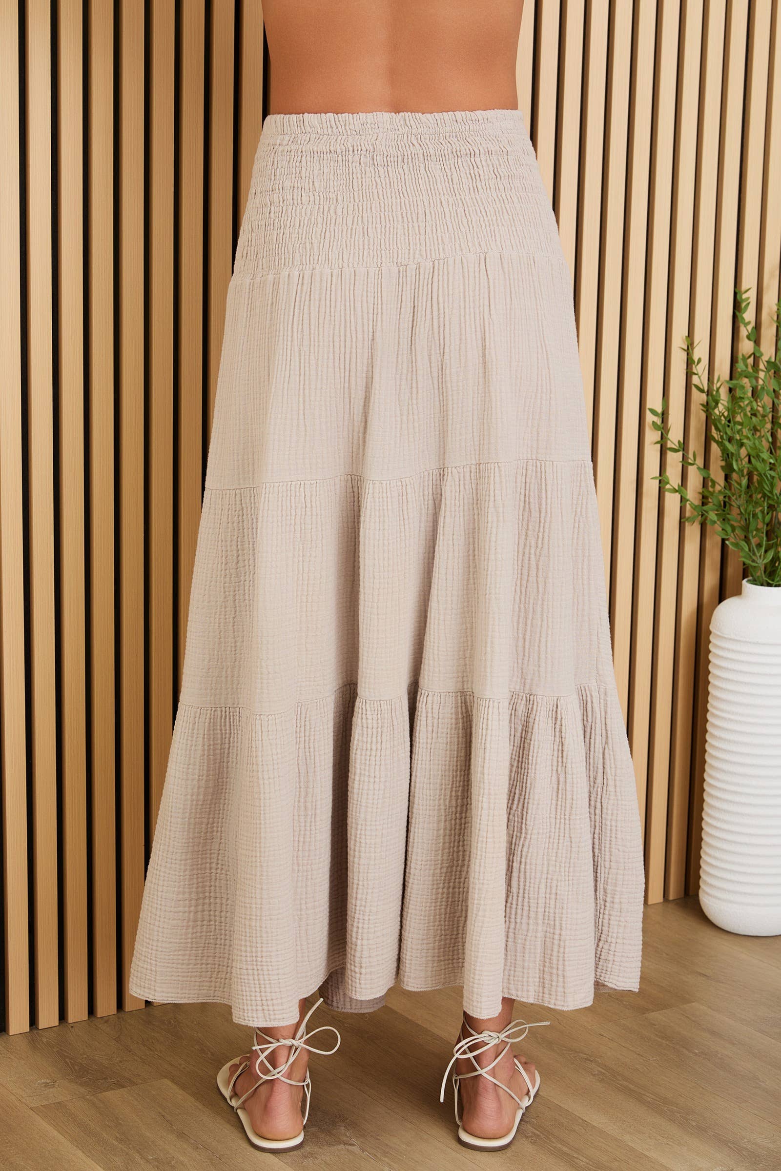 MILIO MILANO - Wholesale Skirt - Women's - TIERED COTTON GAUZE SKIRT (113016)14