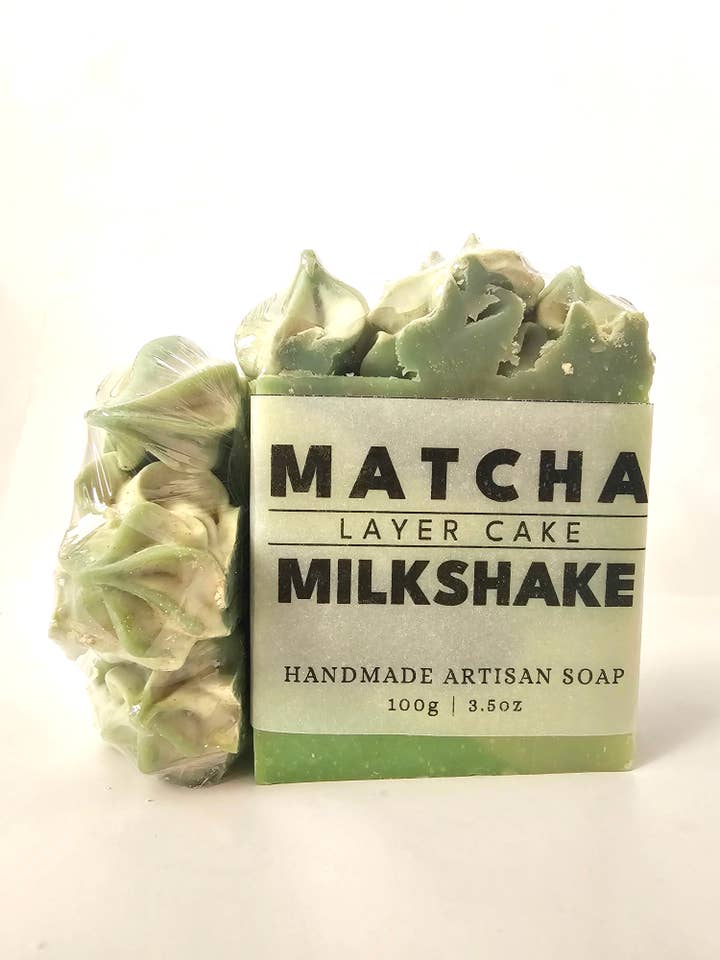 Matcha Milkshake Layer Cake Soap for wholesale by Sweet & Shower