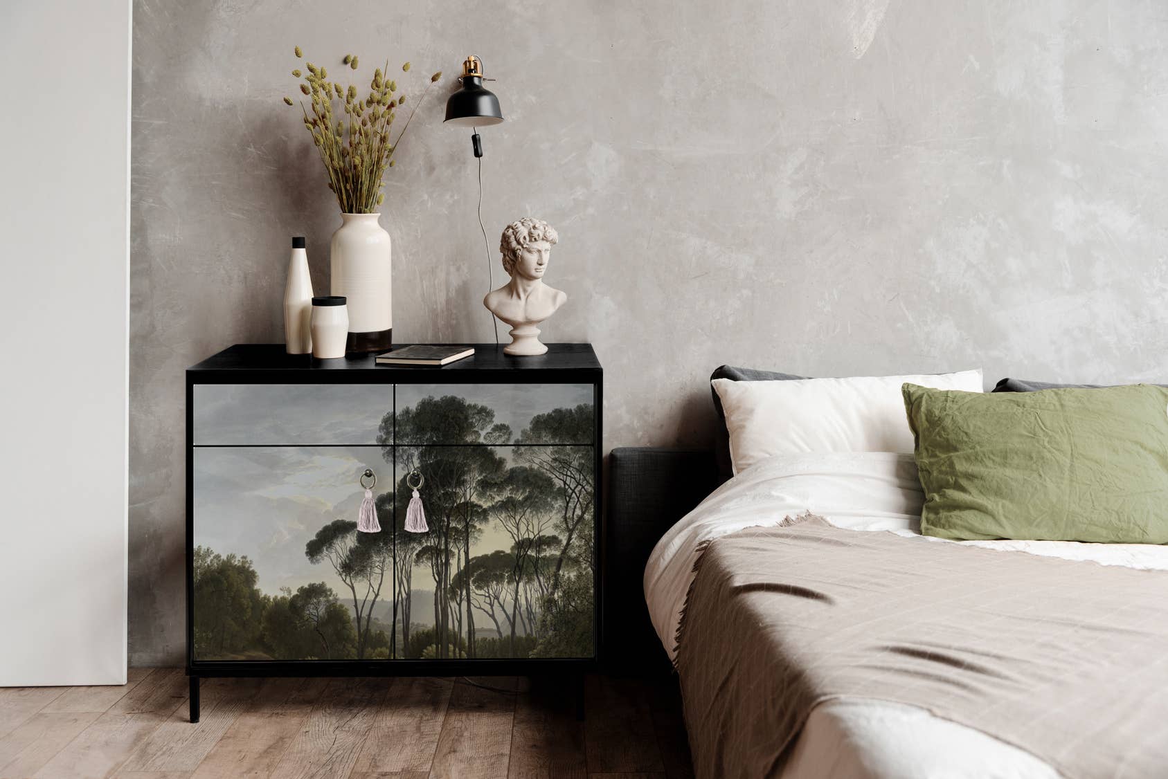 Really Nice Things - Vendita all'ingrosso Credenza - Credenza MDF 2 ante 2 cassetti stampato bosco1