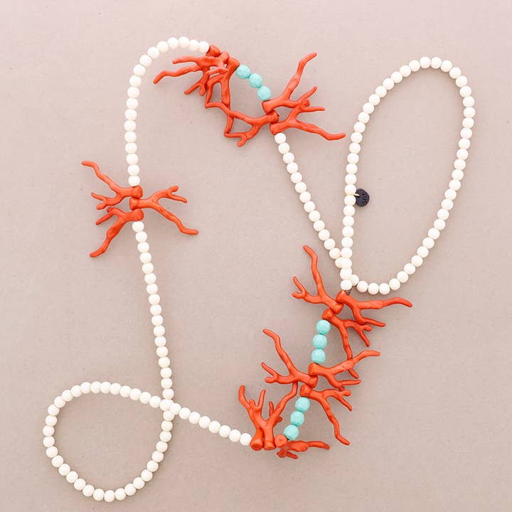 Sonata - Venta al por mayor Collares de cuentas/perlas - Collar Largo Bolas Corales Resina