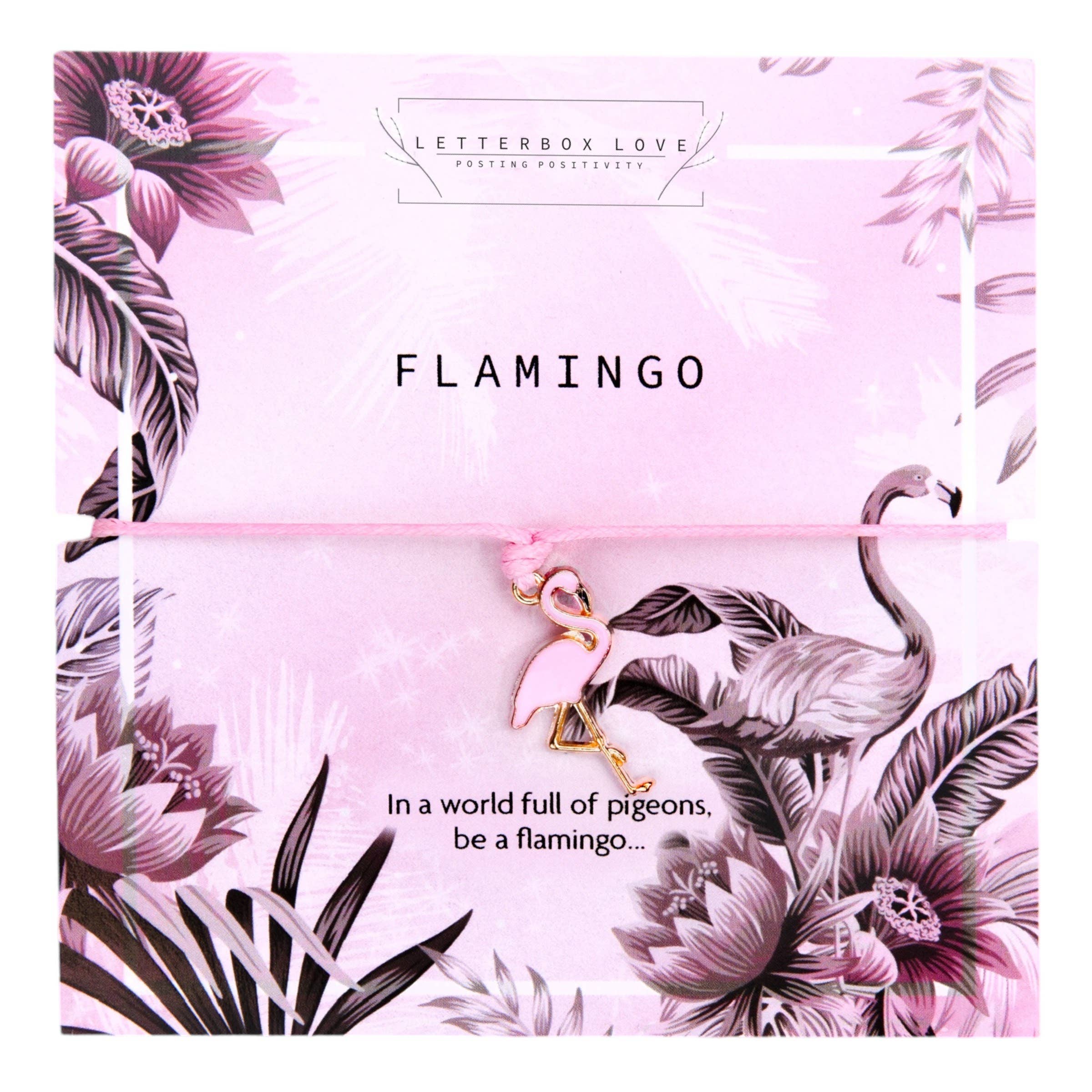 Letterbox Love Bracelets – wholesale Charm/dangle bracelet – Pink Flamingo Bracelet 0