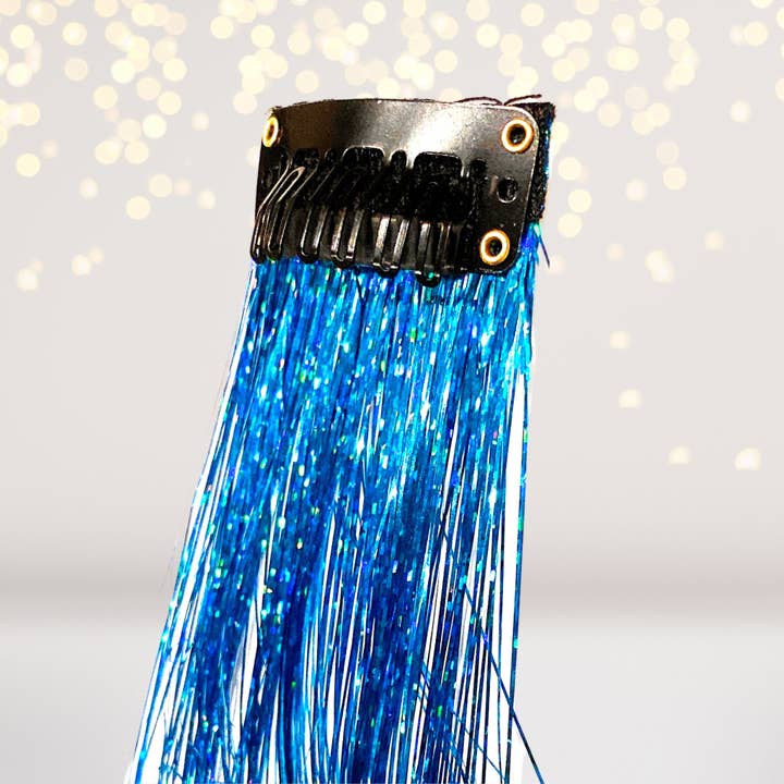 Chicky Chicky Bling Bling – wholesale Hair extensions – Turquoise Hologram Hair Tinsel Extension