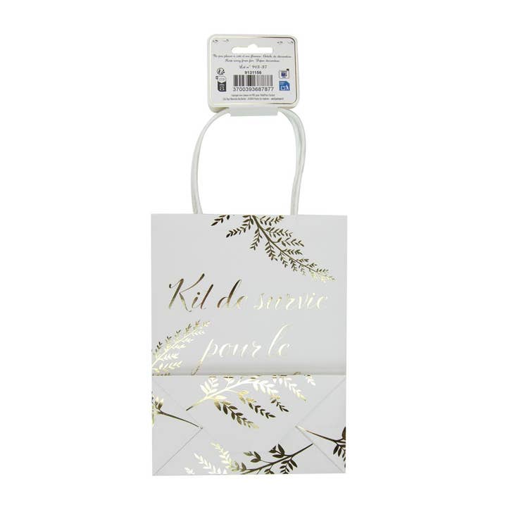 Tim&Puce Factory - Wholesale Gift Bag - D-DAY SURVIVAL PAPER BAG WHITE FERN3