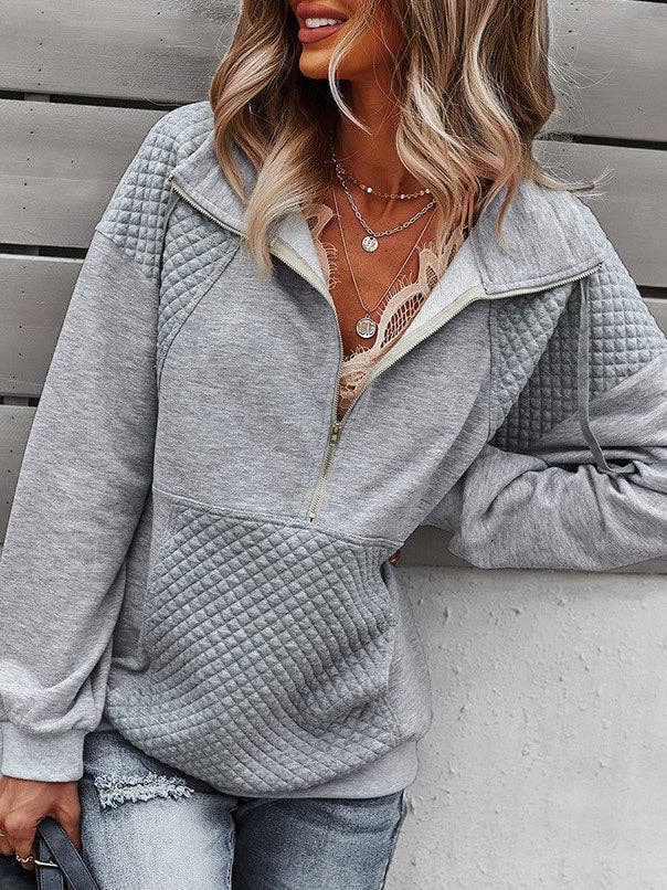 Tickled Teal – Engroshandel Sweatshirt - Dame – Sofia quiltet pullover2