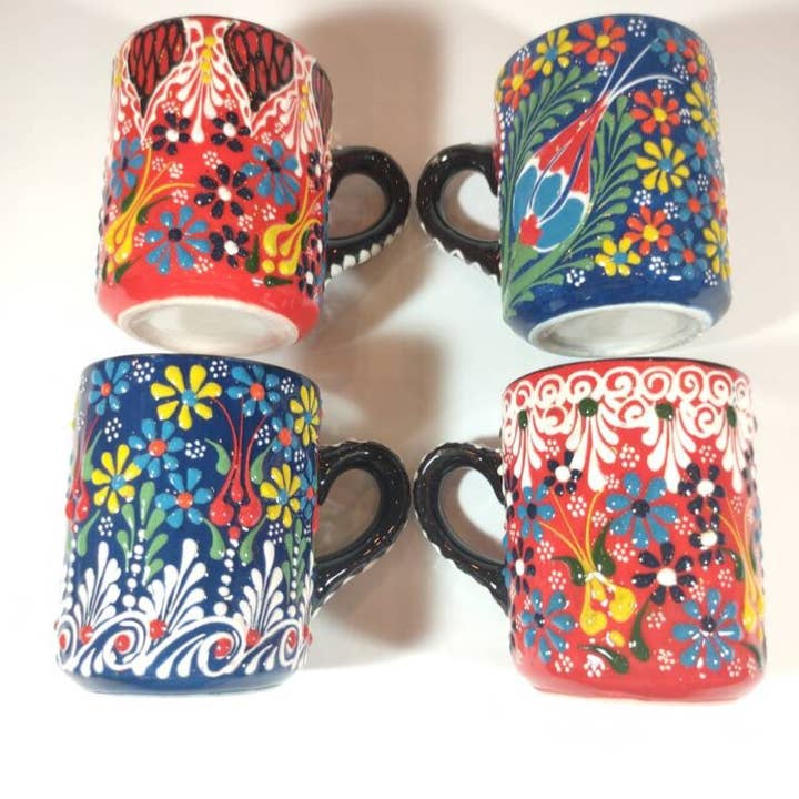 Mediterranean Collection - Vente Tasse à café - Tasses turques turques en céramique faites à la main - Assortiment de 20 pièces 2