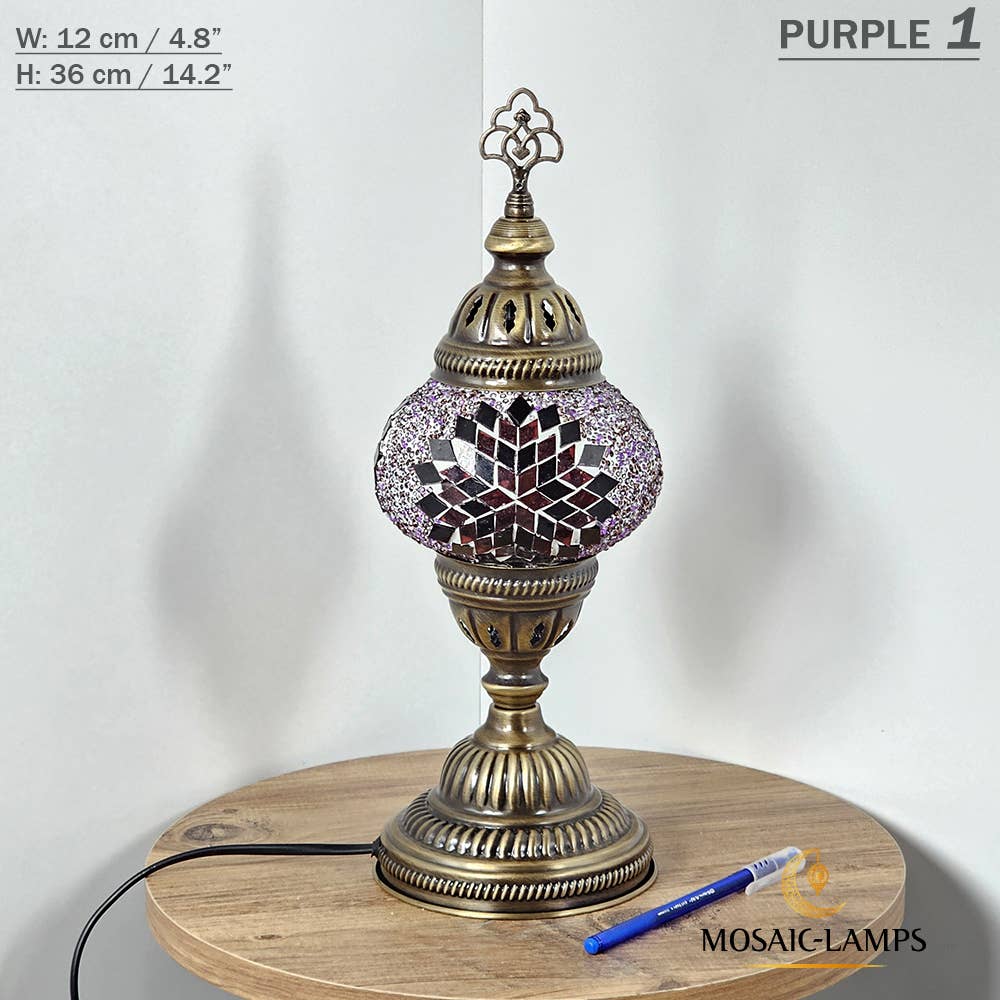 Mosaic Lamps - Vendita all'ingrosso Lampada da scrivania/d'accento - Lampada da tavolo turca a mosaico media con globo, artigianale, disponibile in 10+ colori33