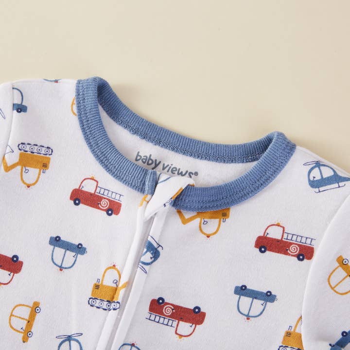 Lollipop Dreams - Wholesale Sleepsuit - Baby - Vehicles Car Pattern Zipper Footie Pajamas Romper1