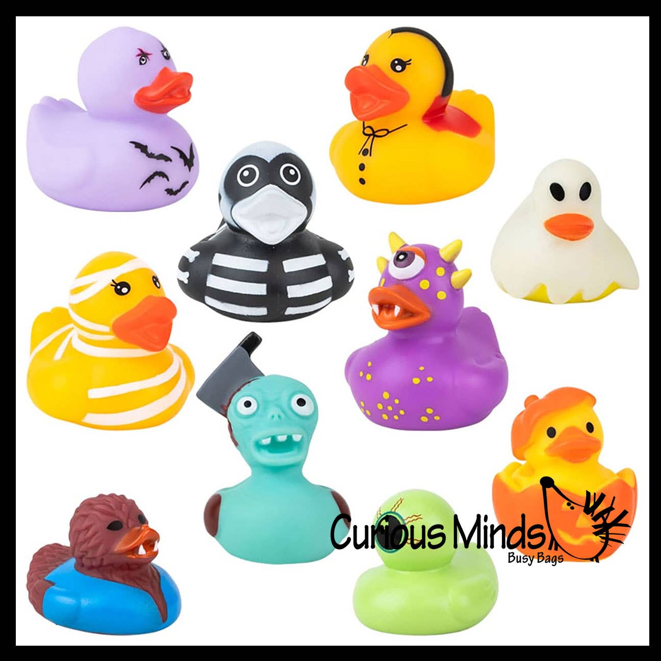 Curious Minds Toys - Wholesale Bath Toy - Baby - 1 Costume Ducks - Halloween Theme Rubber Duckies - Spooky Du0